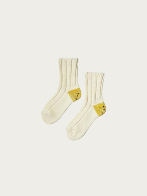 Kapital 56 Yarns MA-1 RAINBOWY HAPPY HEEL Socks - White