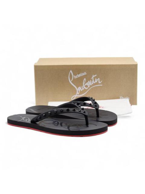 Christian Louboutin Loubi Flip Studded Flip Flops in Black
