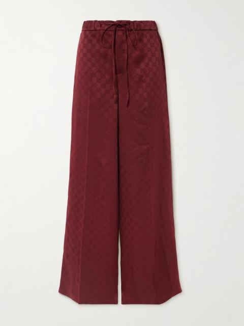GUCCI Satin-jacquard Wide-leg Pants