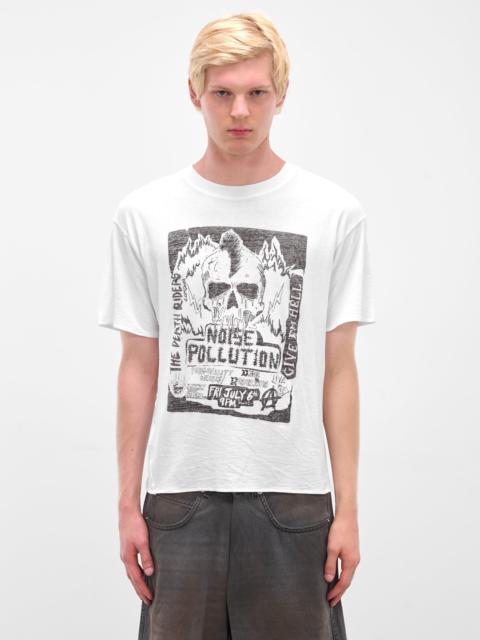 LU'U DAN White Graphic Print Thrash Tee