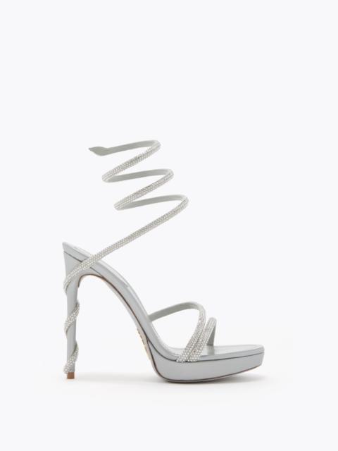 RENE CAOVILLA MARGOT PEARL GREY PLATFORM SANDAL 120