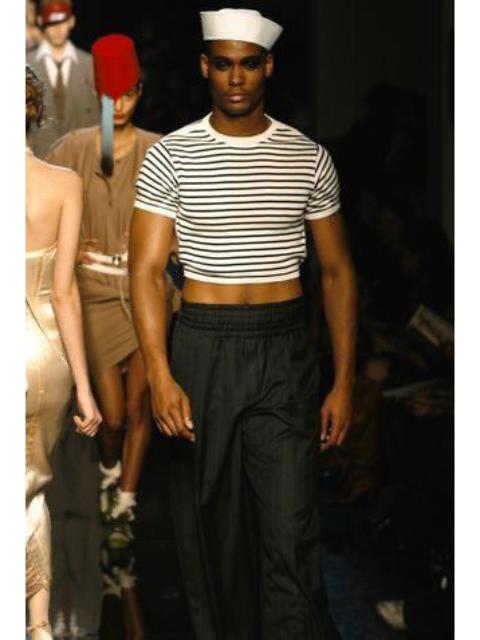 Jean Paul Gaultier Vintage Jean Paul Gaultier Homme Stripe Body Shirt