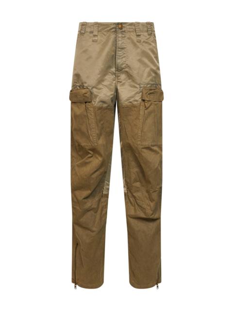 Diesel Diesel Women Khaki Stretch Cotton And Nylon P-Parker Cargo Trousers