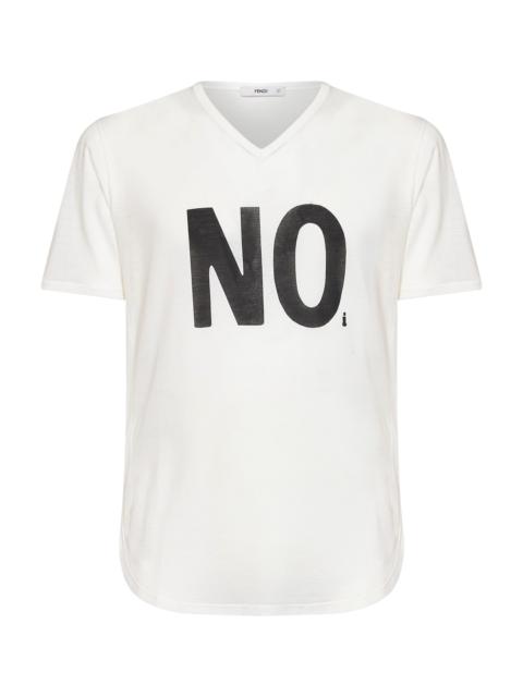 FENDI Fendi Men Ivory Lightweight Organic Cotton Jersey Noi-Print T-Shirt