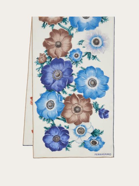 Anemone print silk scarf