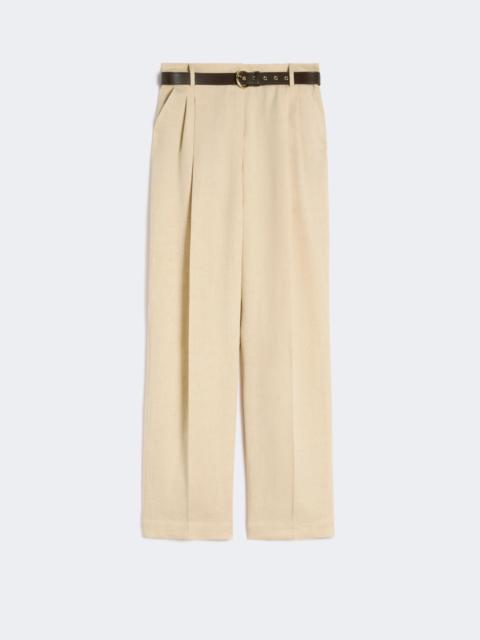 Max Mara Wide-fit linen twill trousers - COLONIAL