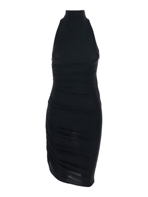 JACQUEMUS Jacquemus Women 'La Robe Piazza Courte' Black Dress With High Neck And Ruffle Details In Black Fabri