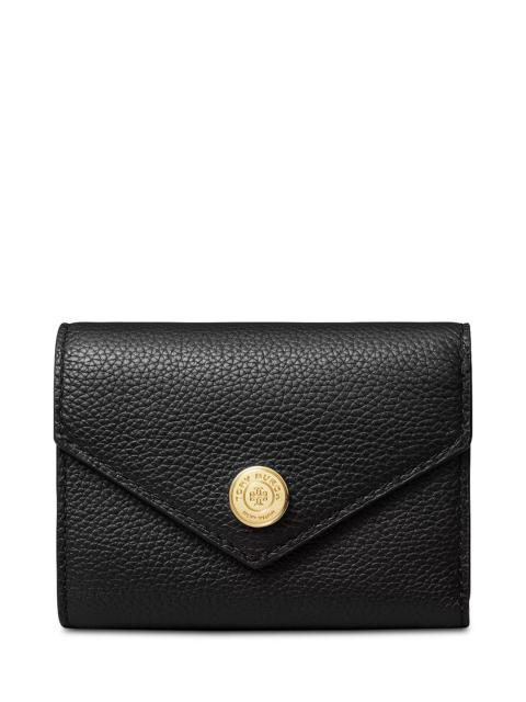 TORY BURCH T Monogram Pebbled Leather Envelope Wallet