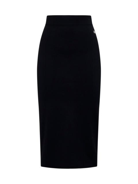 Dolce & Gabbana Dolce&Gabbana Black Gabardine Wool Pencil