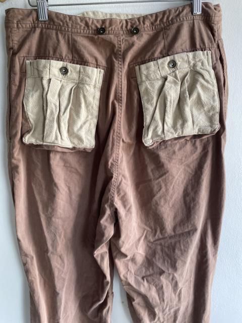 Oilcake Japan Tactical Utility Pants Brown Herringbone Drawstring Cotton Twill