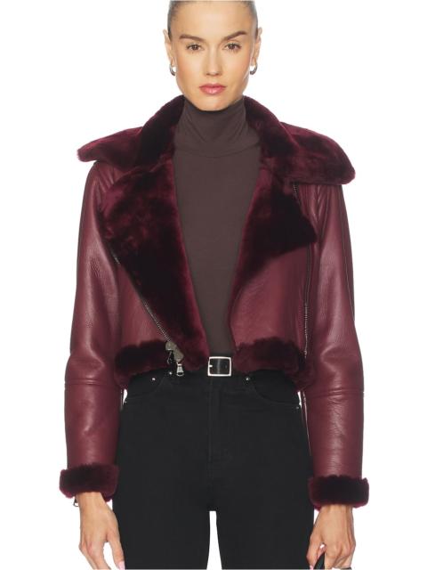 L'AGENCE Pike Crop Shearling Jacket
