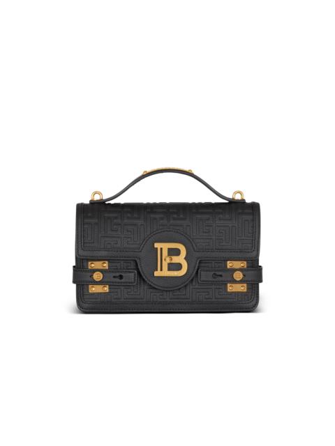 Balmain B-Buzz Shoulder 24 bag in grained PB Labyrinth leather