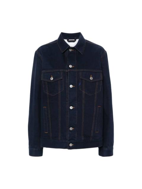 Burberry Burberry Womens Indigo Blue Logo-Patch Denim Jacket