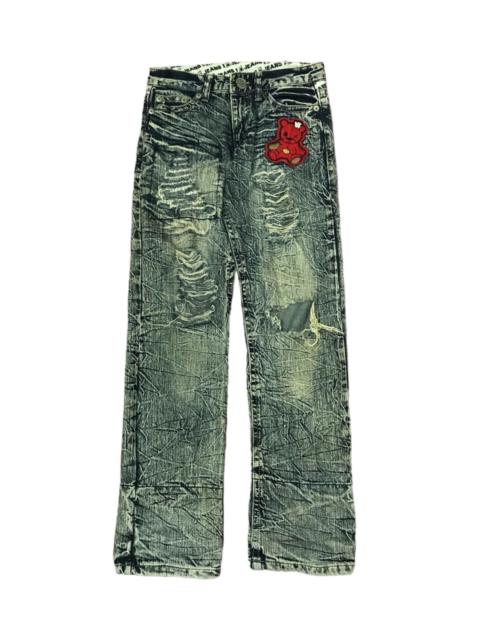 Other Designers Avant Garde - JAPAN DISTRESSED PATCHWORK JEANS X HELLO KITTY
