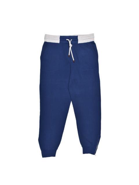 Brunello Cucinelli Brunello Cucinelli Blue Knit Trousers With Drawstring