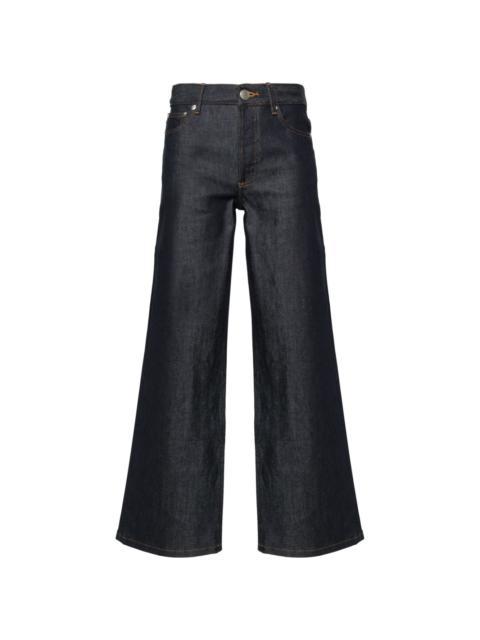 Elisabeth high-rise straight-leg cotton jeans