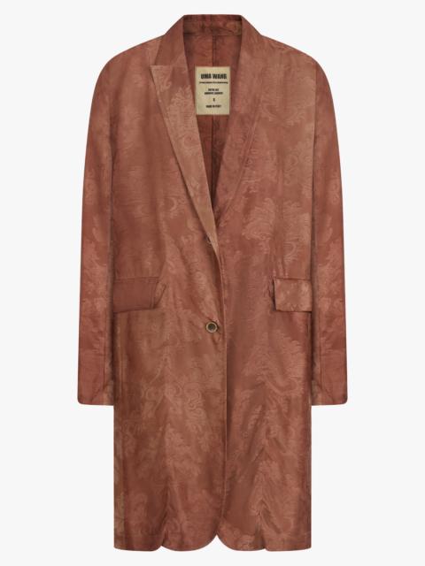 UMA WANG KATIA JACQUARD PRINT LONGLINE RELAXED JACKET | DARK ROSE