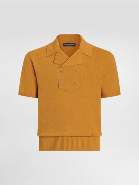 Dolce & Gabbana Linen-cotton knit polo shirt