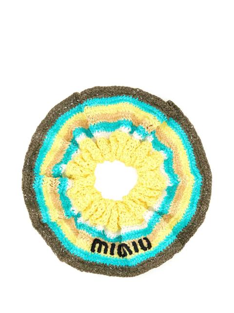 Miu Miu Miu Miu Women Embroidered Rafia Scrunchie