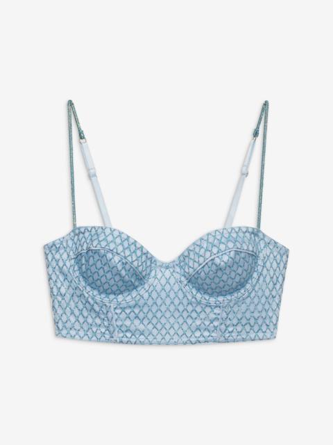 For Love & Lemons Glitter Grid Bustier Top