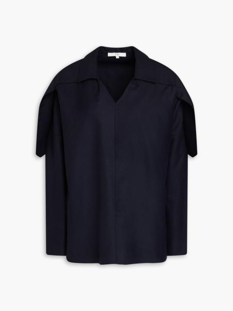 Tibi Draped wool-twill top