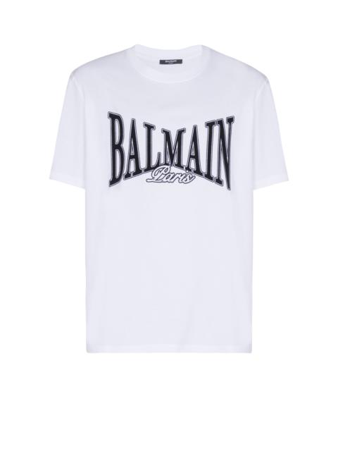 Balmain Short-sleeved T-shirt with flocked Balmain College print