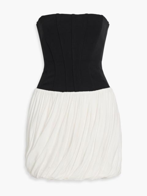 SIMKHAI Josie strapless two-tone stretch-jersey and ponte mini dress