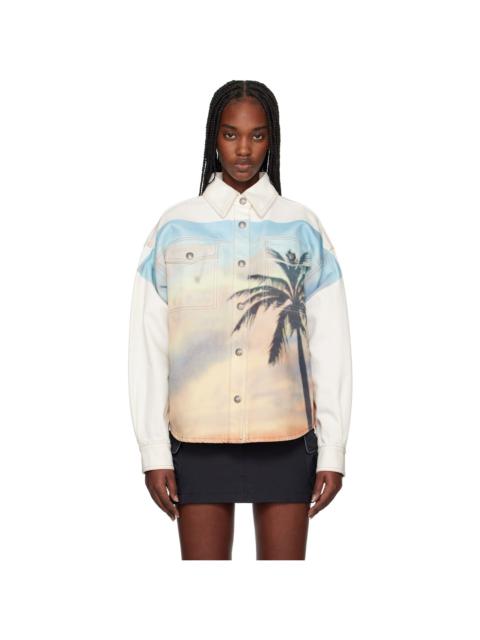 Palm Angels Off-White Sunrise Palm Denim Overshirt
