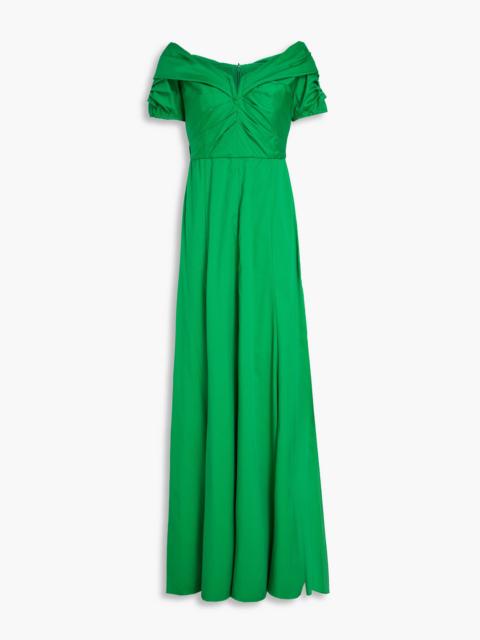 DIANE VON FURSTENBERG Laurie pleated cotton-blend poplin maxi dress