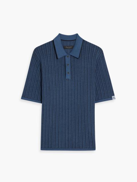 rag & bone Harvey ribbed cotton-blend polo shirt