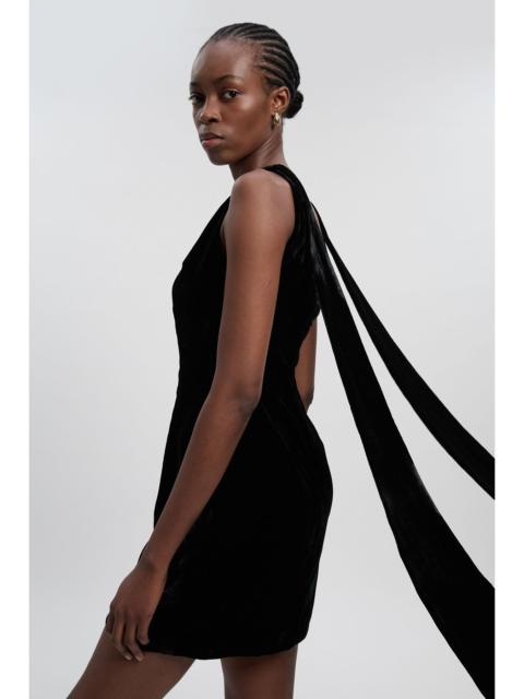 KAREN MILLEN Velvet Woven Mini Dress With back Ties