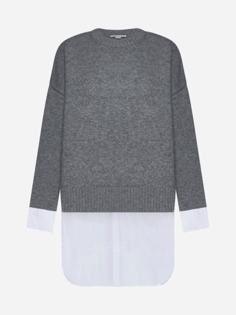 Stella McCartney Wool and poplin 2-in-1 sweater