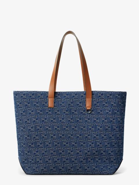 FENDI Fendi Ff Jacquard Tote Bag With Denim Effect