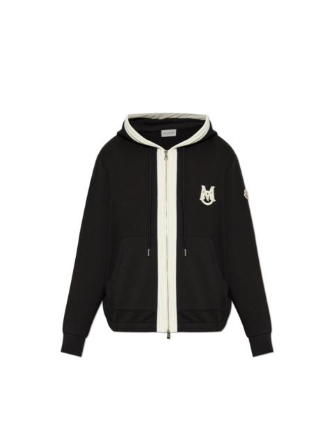 Moncler MONCLER Men's Black/White Zip Hoodie New (Men's size:L;)