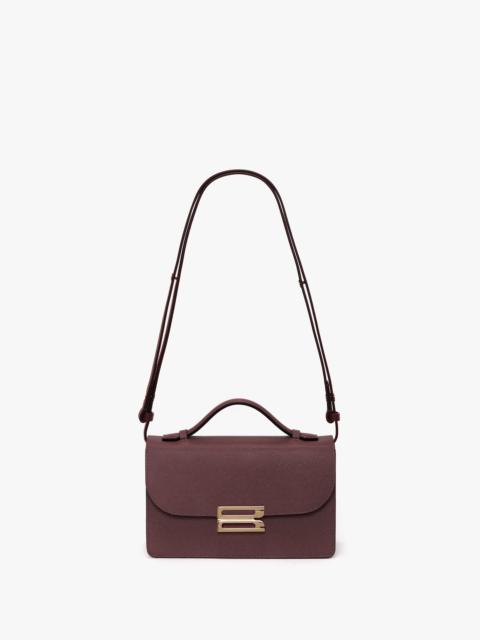 Victoria Beckham Mini Dorian Bag In Burgundy Grained Leather