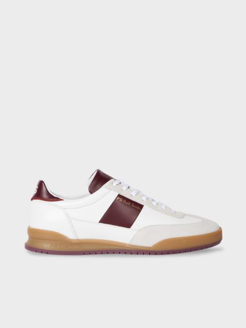 Paul Smith White And Bordeaux Leather 'Dover' Trainers