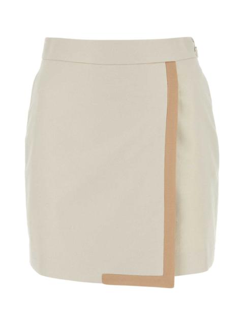 Ivory Canvas Mini Skirt