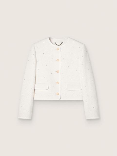Golden Goose Women’s boxy jacket in bouclé cotton with all-over beads