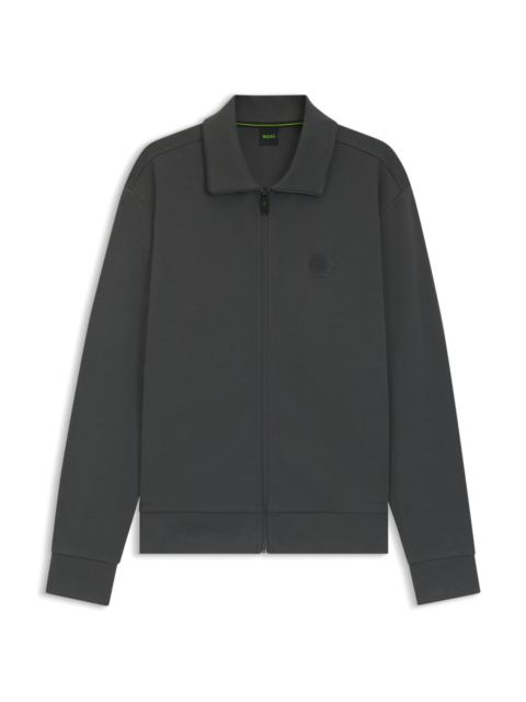 BOSS ZIP-UP SWEATSHIRT WITH DOUBLE B MONOGRAM