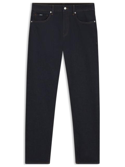 BOSS DELAWARE SLIM-FIT JEANS IN DARK-BLUE COMFORT-STRETCH DENIM