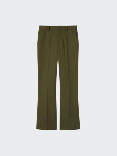 GUCCI Pant Gg Canvas Greysh Army Green