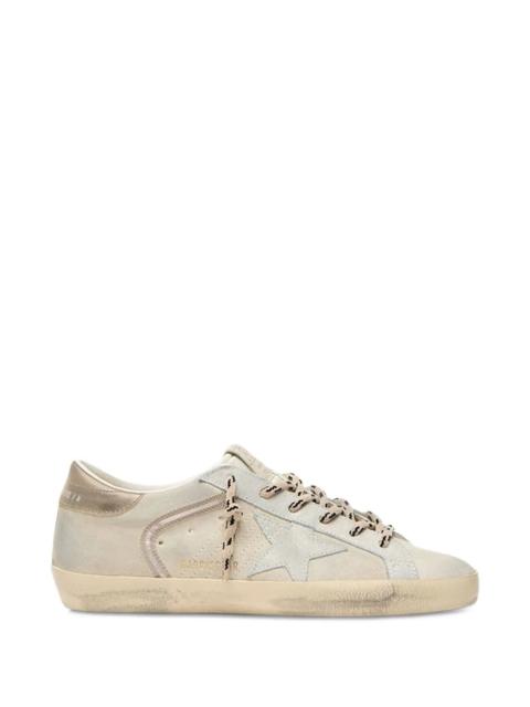 Golden Goose Super-star in Beige/Platinum