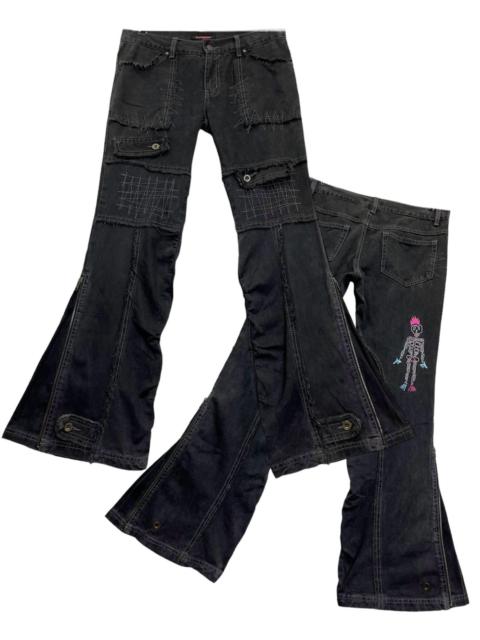 Other Designers Seditionaries - 💀PUNK SKULL🔥90’s ALGONQUINS Frayed Denim Flared Zipper Leg