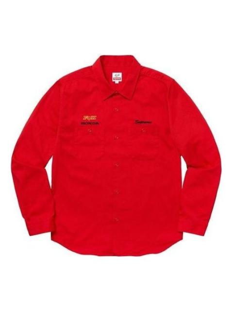 Supreme Supreme x Honda Fox Racing Work Shirt 'Red' SUP-FW19-601