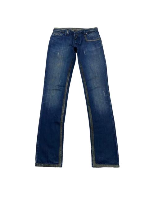 John Galliano John Galliano Leather Trimmed Denim Jeans