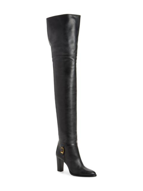 SAINT LAURENT Saint Laurent Julia Divine Thigh High Boot in Noir at Nordstrom