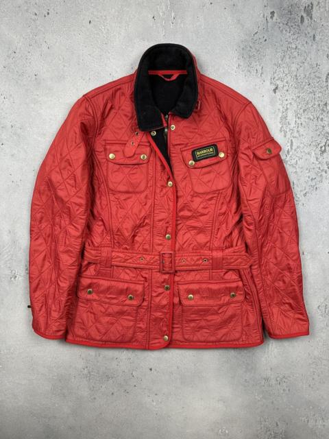 Barbour Barbour International Quilted Belted Motorcycle Jacket Red