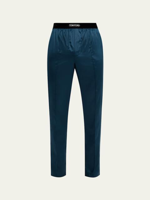 TOM FORD Men's Silk Logo Pajama Pants
