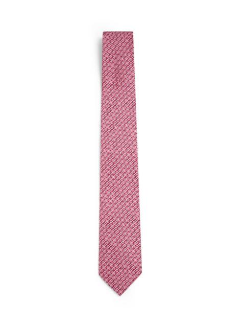 FERRAGAMO Ferragamo Men Silk Tie With Intreccio Print