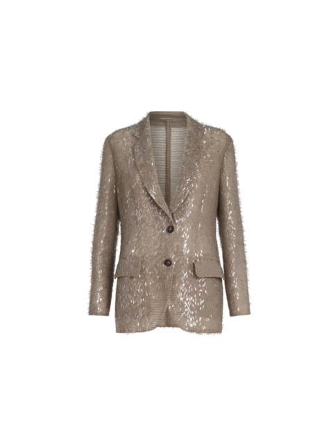 Brunello Cucinelli Brunello Cucinelli Dazzling Embroidery blazer in Rope at Nordstrom
